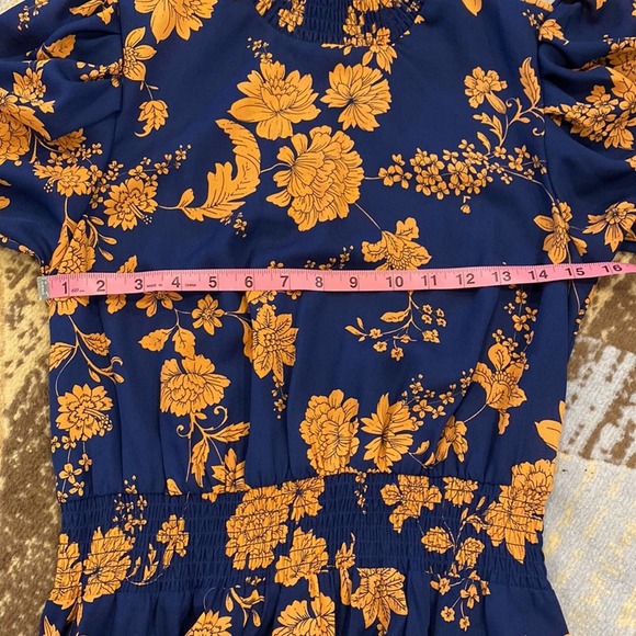 NWT NANETTE Nanette Lepore Smocked 4 Floral-Print Dress - Picture 10 of 16